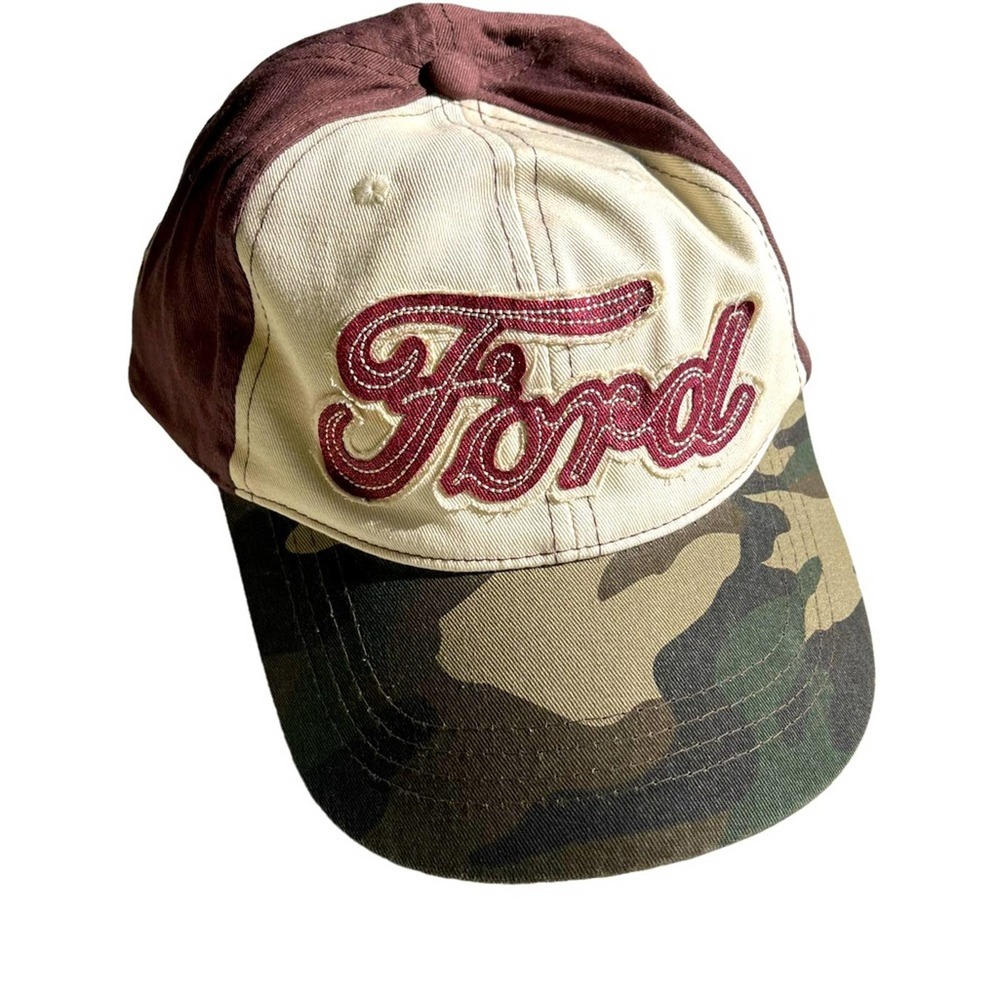 FORD Script Logo Camouflage Brown Sparkle Hat Cap Adjustable